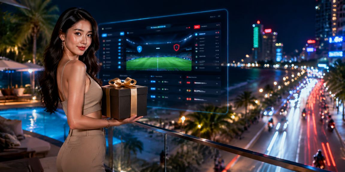Không khí casino neon tại Nha Trang về đêm với giao diện trò chơi mới